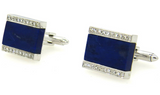 20th Century Diamond Lapis 14K Gold Cufflinks
