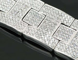 Men\'s 14K White Solid Gold Diamond Bracelet 19.25 Ctw
