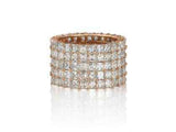 Five Row Asscher Cut Eternity Band 0.10pts