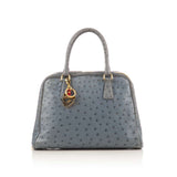 Prada Blue Ostrich Pyramid Tote