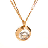 Chopard White Rose Gold Pendant Happy Spirit Chain Necklace