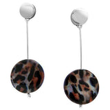SILVER LEOPARD DROP EARRINGS