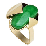 GOLD AND JADE CONTEMPORARY STATEMENT RING
