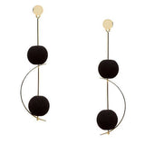 STUNNING GOLD DROP EARRINGS WITH LAVA GEMSTONE BON-BONS