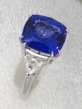 AMAZING TANZANITE AND DIAMOND RING, AAAA QUALITY NO HEAT CERTIFIED