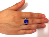 AMAZING TANZANITE AND DIAMOND RING, AAAA QUALITY NO HEAT CERTIFIED