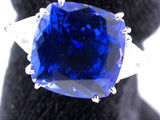 AMAZING TANZANITE AND DIAMOND RING, AAAA QUALITY NO HEAT CERTIFIED