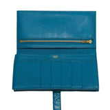 Hermes Blue Izmir Shiny Alligator Bearn Wallet (Preloved - Excellent)