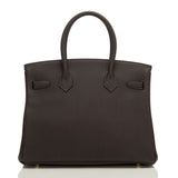 Hermes Macassar Ebony Togo Birkin 30cm Gold Hardware (Preloved - Mint)