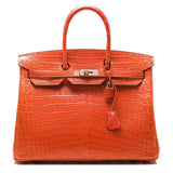 Hermes Sanguine Matte Niloticus Crocodile Birkin 35cm Palladium Hardware (Pre-loved)