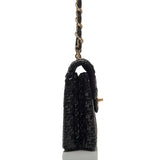 Chanel Vintage Glazed Black Wicker Mini Flap Bag (Preloved - Excellent)
