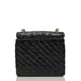 Chanel Vintage Glazed Black Wicker Mini Flap Bag (Preloved - Excellent)