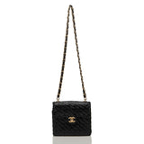 Chanel Vintage Glazed Black Wicker Mini Flap Bag (Preloved - Excellent)