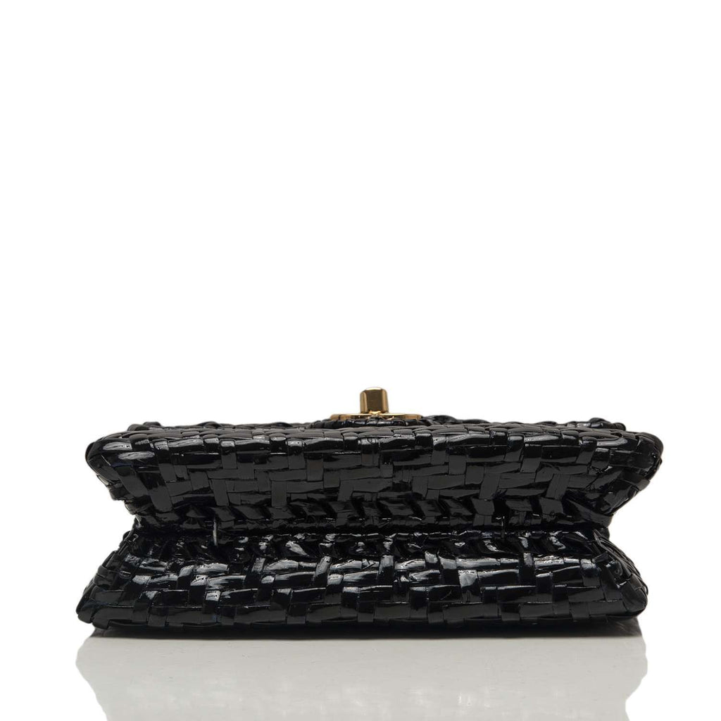 Chanel Vintage Glazed Black Wicker Mini Flap Bag (Preloved - Excellent)