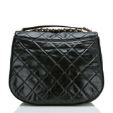 Chanel Large Black Quilted Aged Calfskin Flap Messenger Bag (Preloved - Excellent)