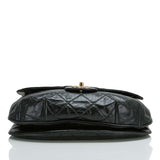 Chanel Large Black Quilted Aged Calfskin Flap Messenger Bag (Preloved - Excellent)