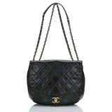 Chanel Large Black Quilted Aged Calfskin Flap Messenger Bag (Preloved - Excellent)
