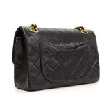 Chanel 2.55 9\" Double Flap Black Quilted Leather Shoulder Bag