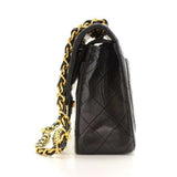 Chanel 2.55 9\" Double Flap Black Quilted Leather Shoulder Bag