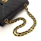 Chanel 2.55 9\" Double Flap Black Quilted Leather Shoulder Bag