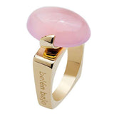 Contemporary Statement/Cocktail Ring in Gold + Rose Quartz