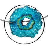 Druzy and Silver Contemporary Pendant