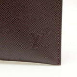 Louis Vuitton Acajou Porte Document Burgundy Taiga Leather Clutch