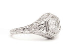 Handmade 1.20 Carat Diamond Floral Filigree Engagement Ring in Platinum