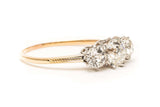 Edwardian 1.35 Carat Three-Stone Diamond Engagement Ring