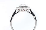 Art Deco 1.69ct Diamond & Ruby Engagement Ring in Platinum