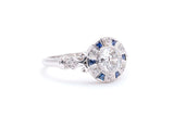 Striking Sapphire & Diamond Engagement Ring in Luxurious Platinum
