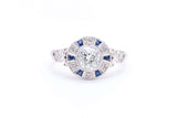 Striking Sapphire & Diamond Engagement Ring in Luxurious Platinum