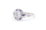 Striking Sapphire & Diamond Engagement Ring in Luxurious Platinum