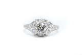 Art Deco 0.76ct Diamond Filigree Engagement Ring in Luxurious Platinum