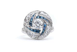Fantastic 2.01ct Art Deco Sapphire & Diamond Ring in Platinum