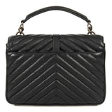 Yves Saint-Laurent Classic Medium Monogram Black Matelasse Leather College Bag