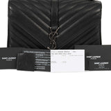 Yves Saint-Laurent Classic Medium Monogram Black Matelasse Leather College Bag