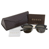 Gucci GG 2273/S CSA/1E Sunglasses | Black/Palladium Frame | Green Lenses