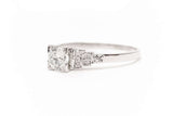 Stepped Art Deco 0.70 Carat Diamond Engagement Platinum Ring