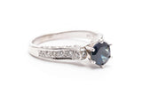 Classic 1.61 Carat Sapphire and Diamond Ring in 18k White Gold