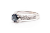 Classic 1.61 Carat Sapphire and Diamond Ring in 18k White Gold