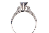 Classic 1.61 Carat Sapphire and Diamond Ring in 18k White Gold