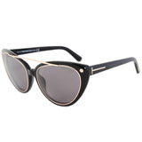 Tom Ford Edita Sunglasses FT0384 01A | Black/Gold Frame | Grey Lens