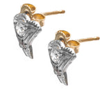 Art Deco Mine & Rose Cut Diamond Earrings in Platinum