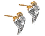 Art Deco Mine & Rose Cut Diamond Earrings in Platinum