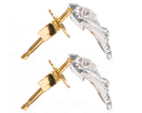Art Deco Mine & Rose Cut Diamond Earrings in Platinum