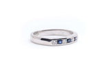 Sparkling Diamond and Sapphire Wedding Band in 14k White Gold