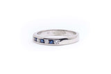 Sparkling Diamond and Sapphire Wedding Band in 14k White Gold