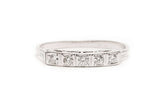 Art Deco Diamond Wedding Band in Hand Engraved Platinum