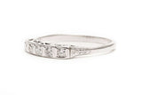 Art Deco Diamond Wedding Band in Hand Engraved Platinum